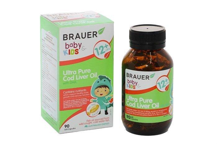 Viên uống bổ sung Brauer Baby & Kids Ultra Pure Cod Liver Oil with DHA