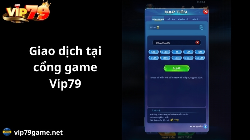 giao dịch tại cổng game vip79