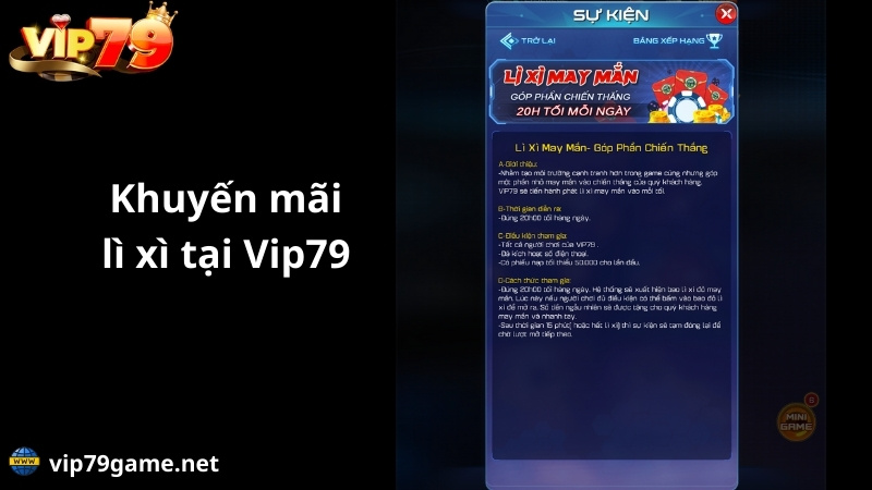 khuyến mãi vip79 lì xì tân thủ