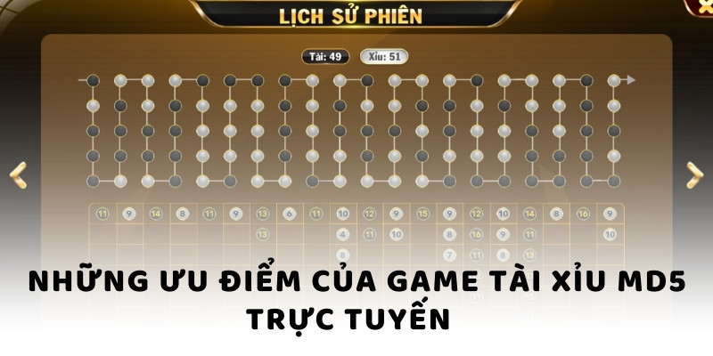 Những ưu điểm của game Tài Xỉu MD5 trực tuyến  